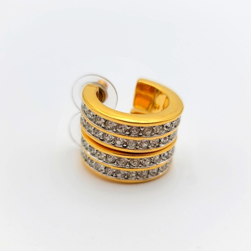Swarovski crystal double earring half hoop